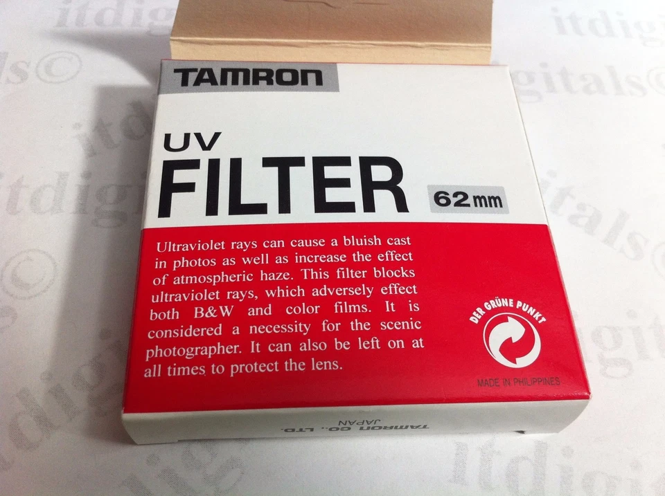 Genuine Tamron 62mm UV HAZE Lens Glass Protector Filter 62 mm Original OEM - Image 3 of 4