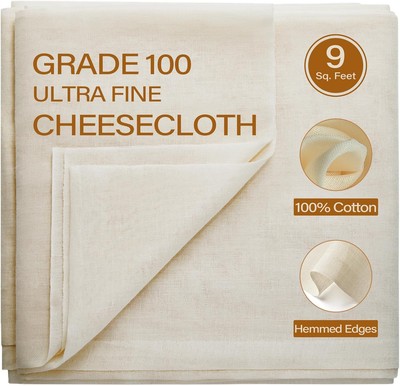eFond Cheesecloth, 9 Square Feet Grade 100 Cheese 1 Yard, Natural Beige 