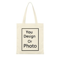 Custom Design ToteBag Personalized Photo Canvas Tote 3 Colors Mother's Day Gift