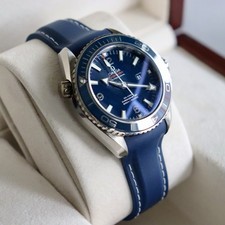 OMEGA Seamaster Planet Ocean Mens Co-Axial Automatic 38mm Titanium Blue + BOXES