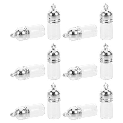 12 Pcs Essential Oil Bottle Pendant Clear Perfume Bottles Glass Pendants