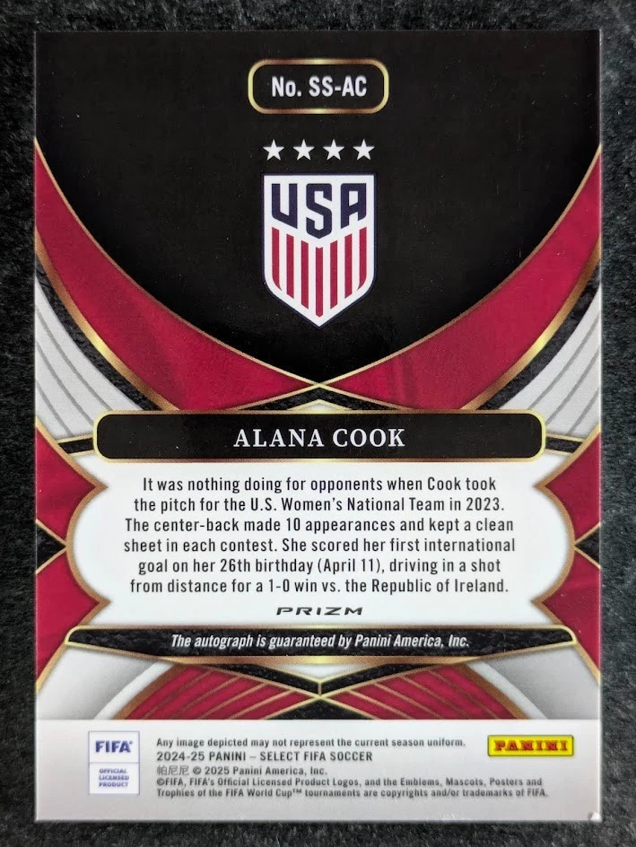 2024-25 Panini Select FIFA ALANA COOK Red Prizm SP United States #SS-AC - Image 2 of 4