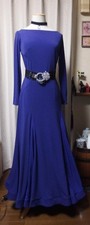 Chacott Ballroom Dance Dress Purple Standard Size M Floor-Length Elegant