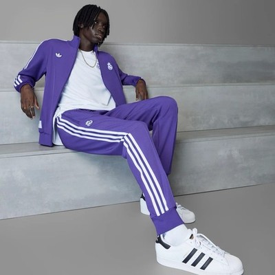 adidas Real Madrid Terrace Icons Track Pants Purple JF2579 Mens
