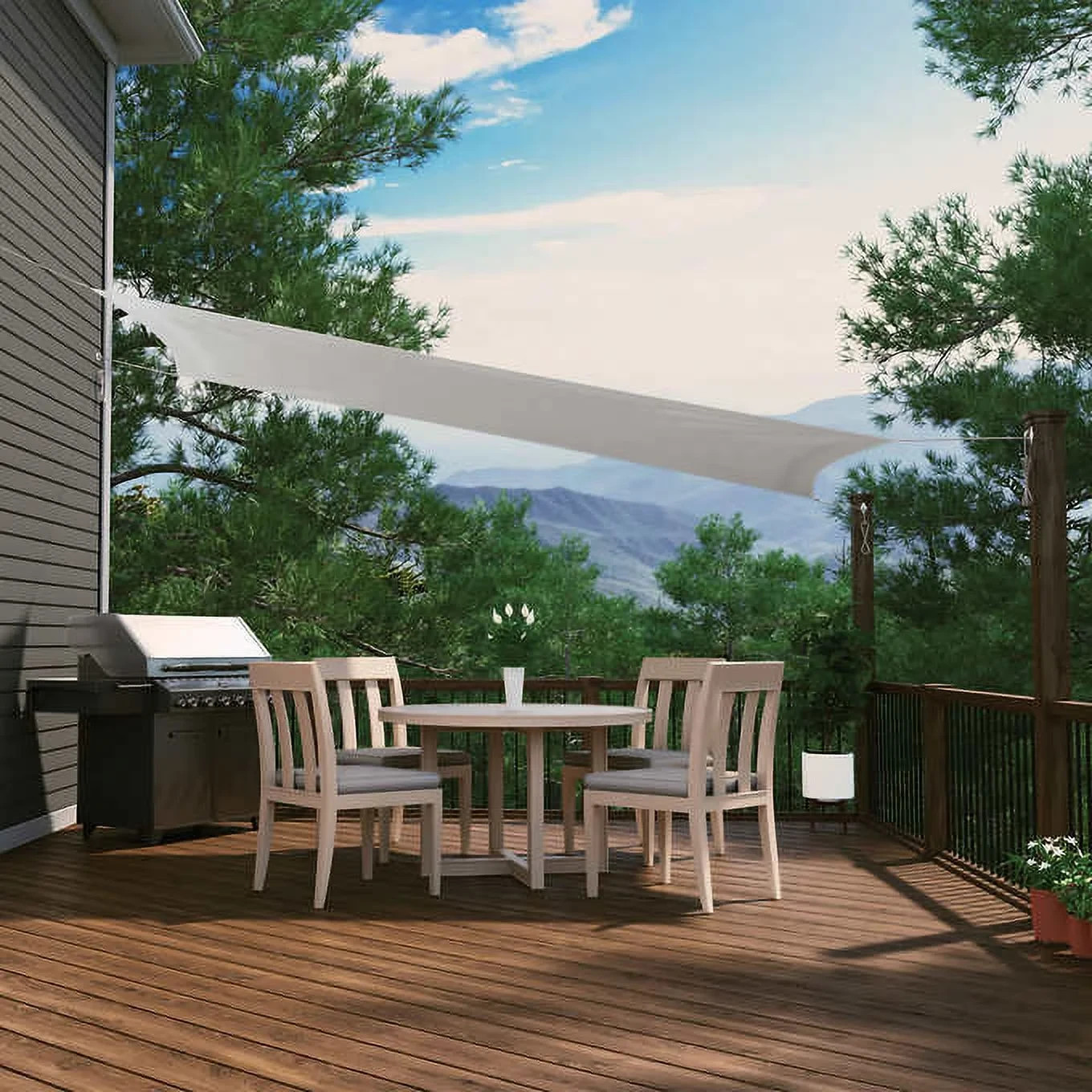 Coolaroo Ready to Hang Rectangle Shade Sail Stone 13 x 7 Durable UV Protection