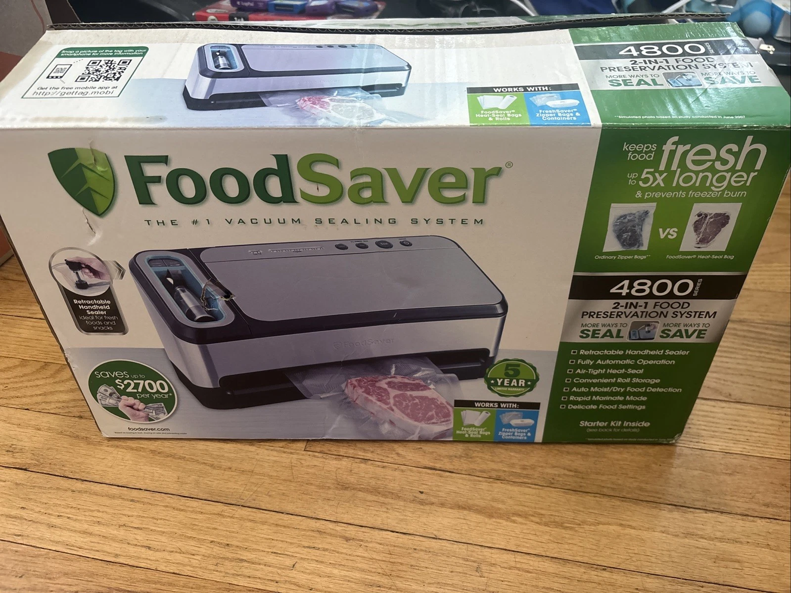 FoodSaver FM5480 Vacuum Sealer System 2-in-1 Stainless Steel w Bags
Opens in a new window or tab