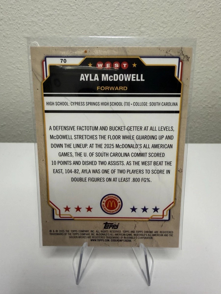 2025 Topps Chrome Ayla McDowell #70 McFlurry Refractor McDonalds