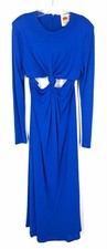 Farm Rio Size L Blue Cut-Out Knot NEW Designer Dress Maxi