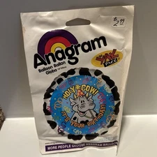 VINTAGE ANAGRAM BALLOON 🎈 Holy Cow! It’s Your Birthday! 18”RARE/blue