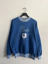 Vintage 90s Duke Blue Devils Spellout Sweatshirt Crewneck XL Two Tone NCAA