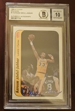 1986 Fleer Sticker #1Kareem Abdul Jabbar Beckett 10 Auto sign by Kareem him self