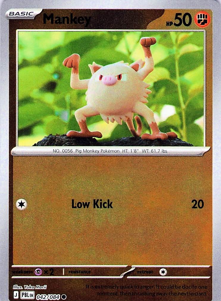 Mankey Reverse Holo Common ME05: Pitch Black 042/084 NM