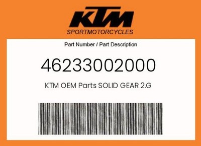 KTM Genuine Solid Gear 2.G - 46233002000