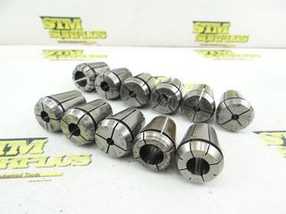 LOT OF 11 ASSORTED ER32 COLLETS 15/64" TO 23/32" SIZE RANGE