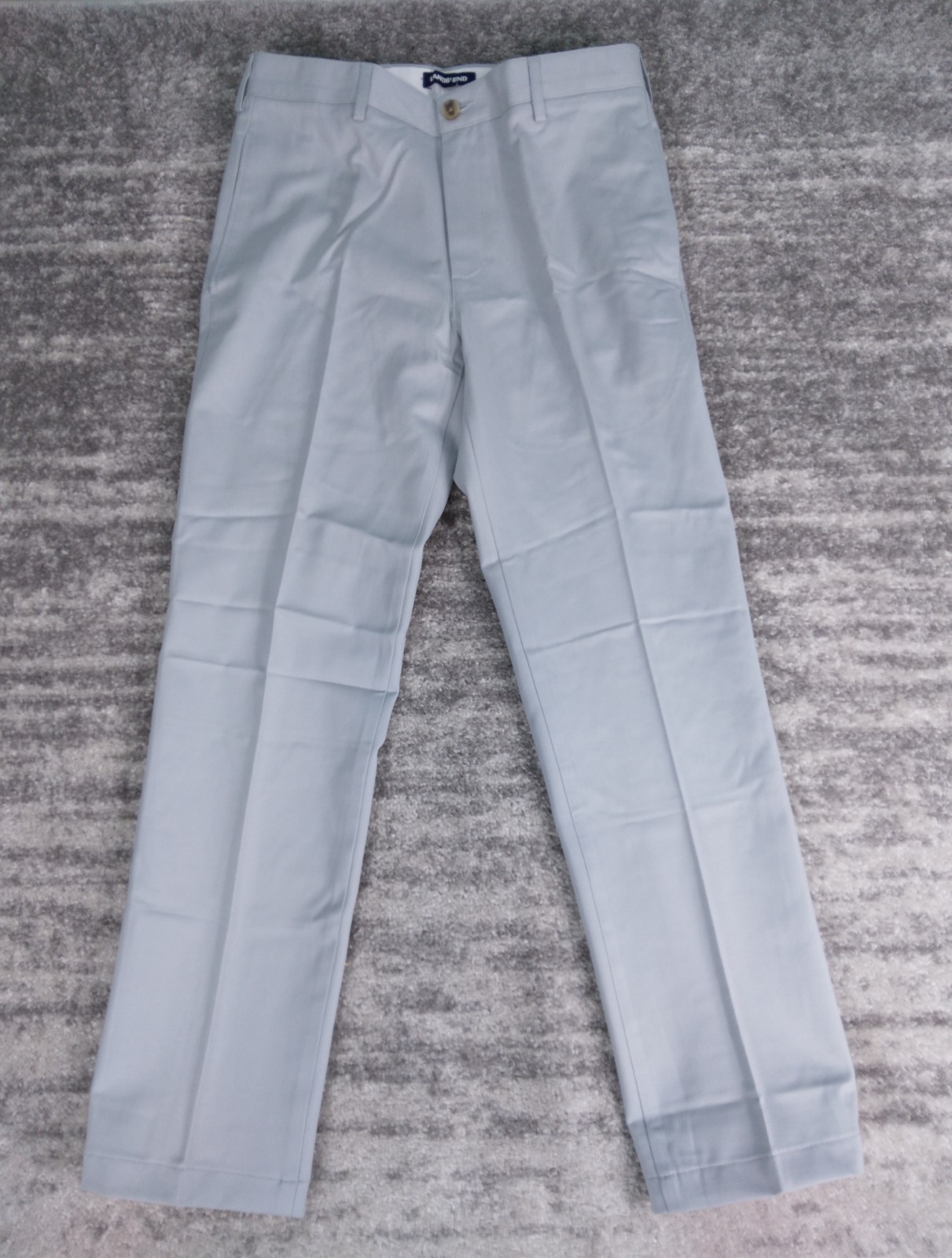 Lands' End Men's Pants 30 Gray Tailored Fit No Iron Chino 30x29