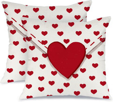 Valentine'S Day Pillow Covers 18X18 Set of 2,Love Heart Decorations Holiday Farm
