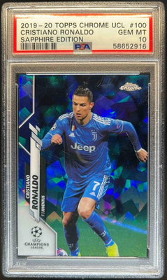 超レア 199枚限定 PSA8 Ronaldo Topps BGS10 ARS 2019 Topps Chrome Sapphire UEFA Cristiano Ronaldo CR7 RC #100