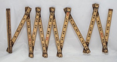 Rigid Extension Rule Folding Ruler #620 Brass/Wood 72''