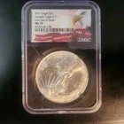 2021 American Silver Eagle NGC MS70 FDI Black Core Heraldic Eagle T-1