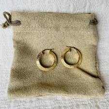 10KT Yellow Gold Hoop Earrings 23mm Diameter 4.5mm Wide, 2.1 grams - NEW