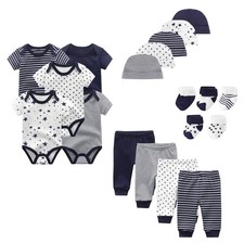 Unisex Baby Boy Girl Layette Sets Bodysuits Pants And Accessories 19 Packs Co...