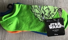 Disney Star Wars No Show 5 Pr. Socks. Sz 9-11 Shoe Sz 4-10 Kids NWT