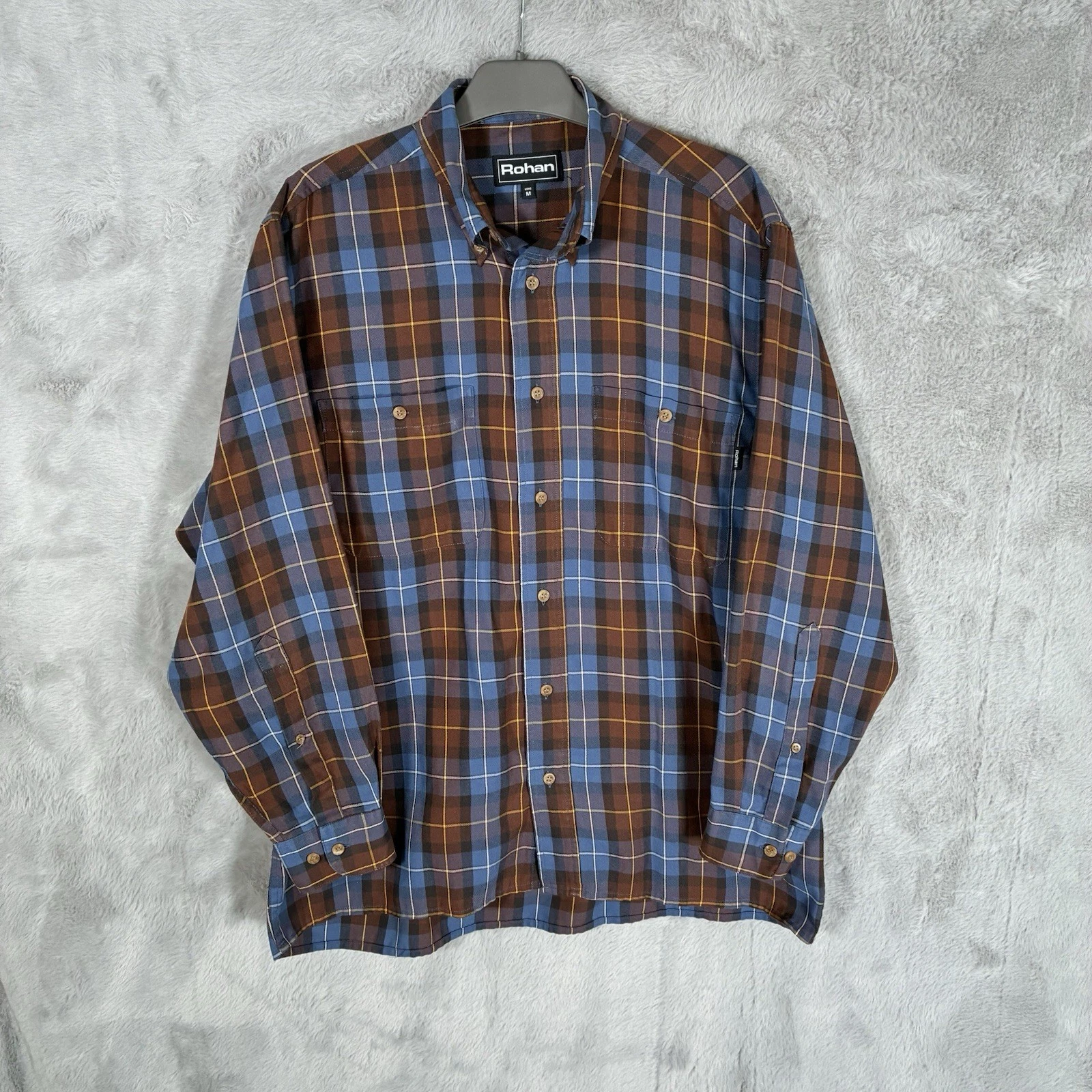 Rohan Frontier Shirt Mens Medium Multicolour Checked Walking hiking Long Sleeve