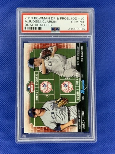 2013 Bowman Draft Picks & Prospects Aaron Judge Ian Clarkin NYY Dual PSA 10 GEM