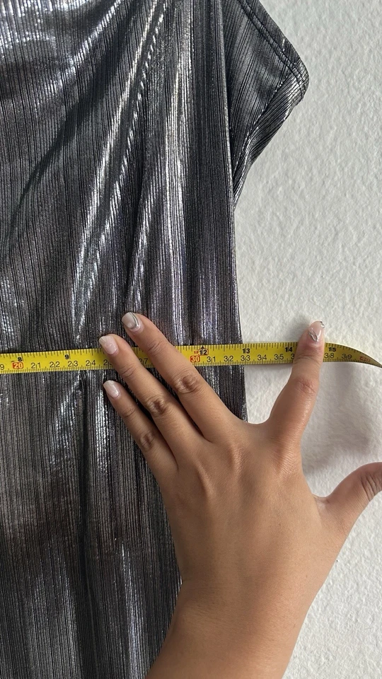 Delia’s Vintage Y2K Metallic Grey Party Dress - Image 4 of 4