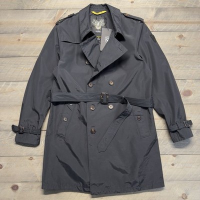 NWT Nobis Camden Trench Coat Mens XL Cotton Nylon Black/Gray Waterproof Luxury