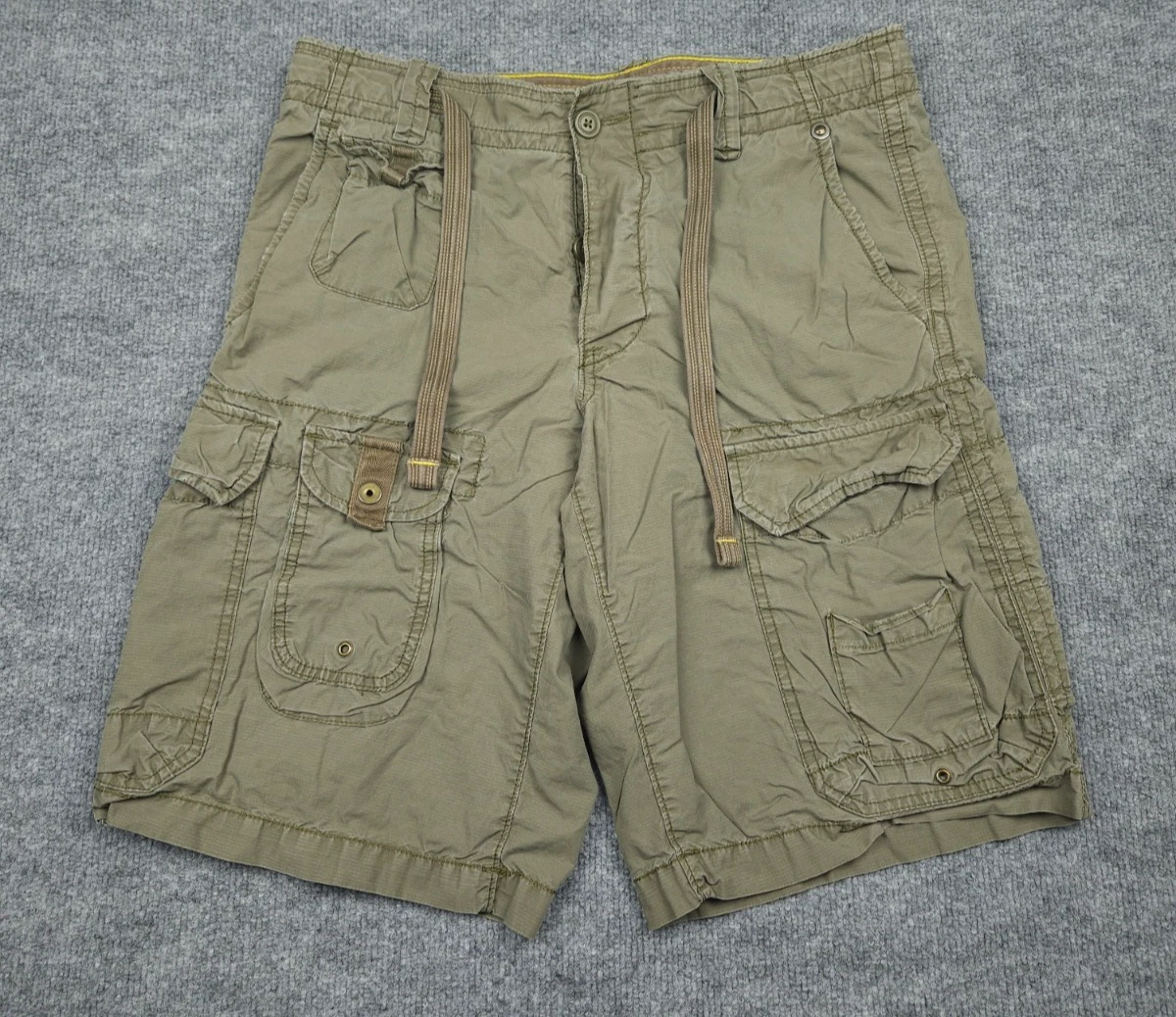 Vintage GAP Cargo Military Shorts Men's M 32-34 Green Paratrooper Drawstring Y2K