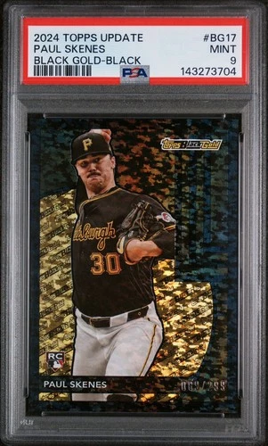 2024 Topps Update Paul Skenes Black Gold #BG-17 Black /299 RC PSA 9 Mint