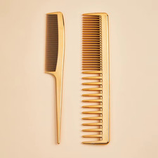 Rat Tail and Wide Fine Tooth Dual Purpose Barber Comb Stylist Combs Set Hair Com