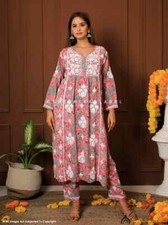 Red Modal Chikankari Straight Kurta Set Lucknow Chikankari Handcrafted Set