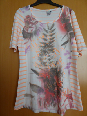tolles LIBERTY Baumwolle Stretch Shirt Gr. M / 38-40 weiß lachs