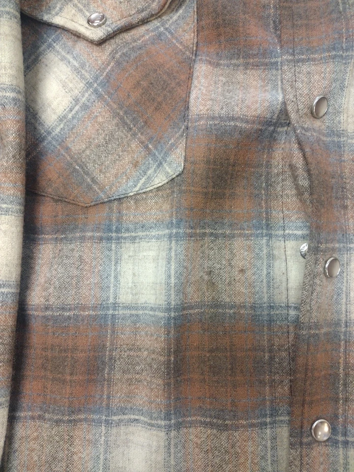 Camisa ranchera de lana a cuadros con botones a presión de colección PENDLETON de alta calidad Western Wear talla L Foto 3 de 4