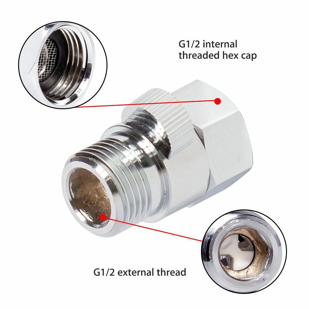 Shower Shut-Off Valve – Brass G1/2 Standard Connection, Chrome, Flow Control Water Restrictor For Shower Heads, Easy Install