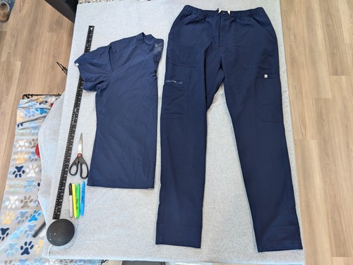 FIGS Peeling Set Damen groß blau kurzarm hochwertig medizinische Krankenschwester Uniform - Bild 3 von 22