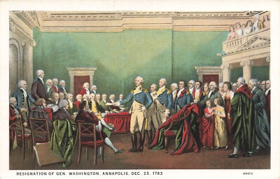 Postcard General Washington Resignation Annapolis Maryland 