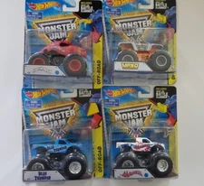 Set Of 4 Hot Wheels Monster Jam Off Road CrushstationMax DBlue ThunderMadusa