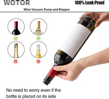 Wine Saver Vacuum Pump with 4 Stoppers, Wine Stopper  Preserver, Reusable Bo...