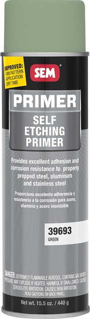 SEM Self-Etching Green Spray Primer Case - 6 Cans, 15.5 Oz Each, Aerosol For Auto Body (39693)