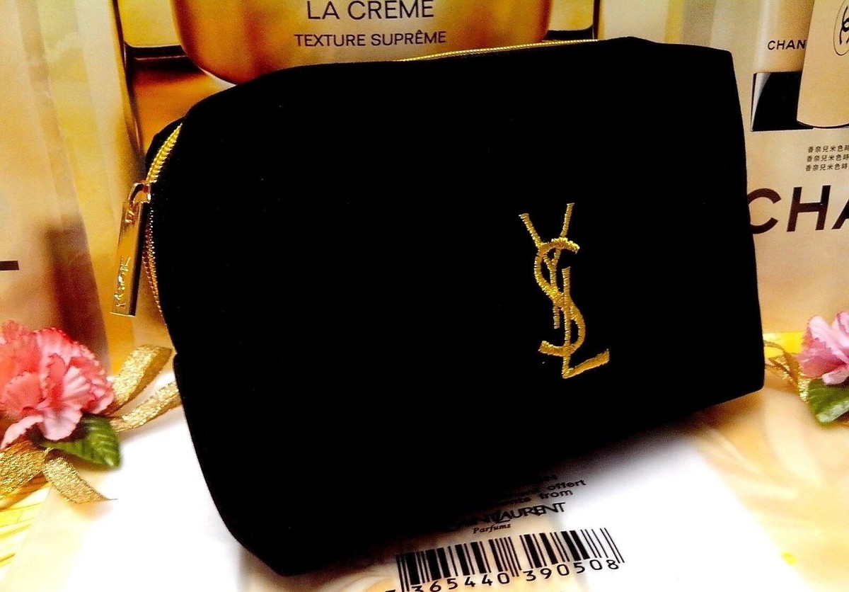 YSL Yves Saint Laurent Beaute Gift Black Velvet Cosmetic Makeup