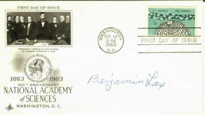 RARE!  Plasma Physics Pioneer'' Dr Benjamin Lax Hand Signed FDC Dated 1963