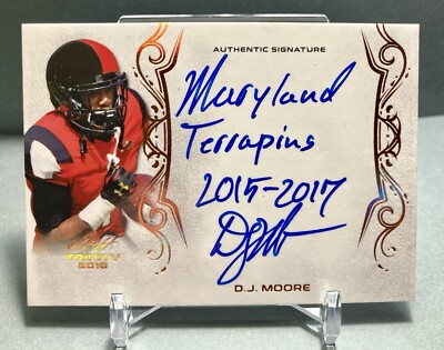 2018 D.J. MOORE Leaf Trinity On Card Rookie Auto Card# A-DJM