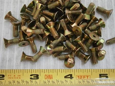 Machine Screw 8/32 x 1/2 Flat Socket Cap Alloy Yellow w/Patch Lot of 50 #2446