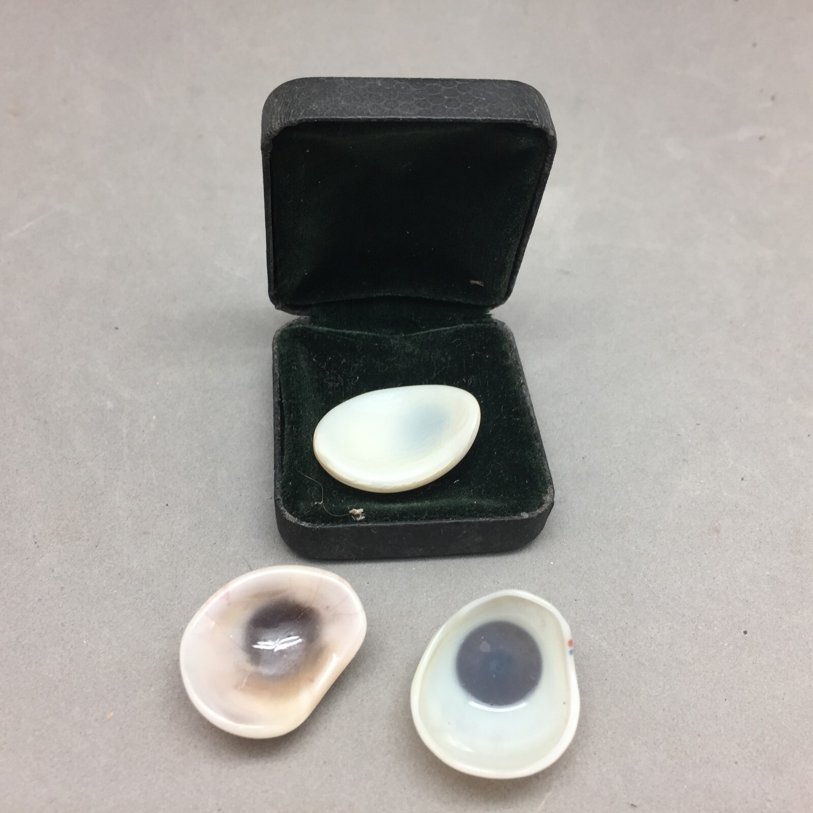 Antique Glass Eyeball Replacement Optical Set 3 Optometrist Box Denver