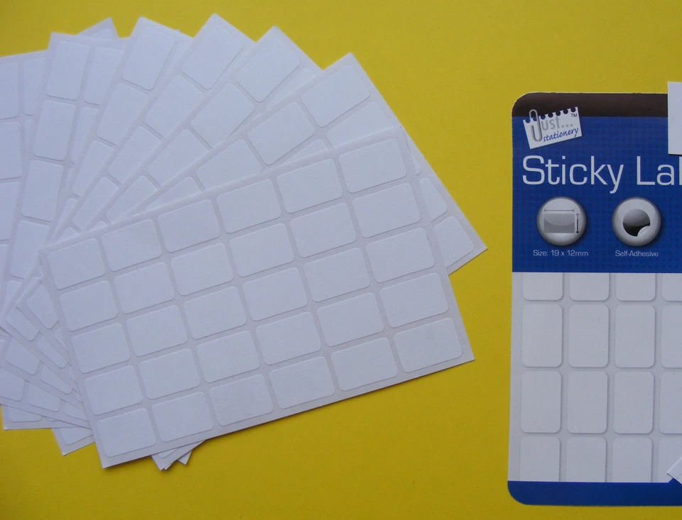 510 Small White Sticky Labels 19mm x 12mm Price Stickers Tag Blank Self Adhesive
