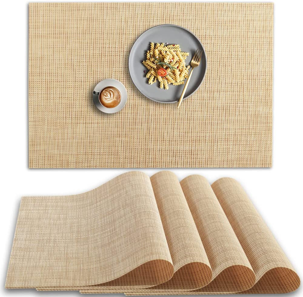 Sets de table PVC antidérapants Homedge lot de 4 napperons de table lavables L