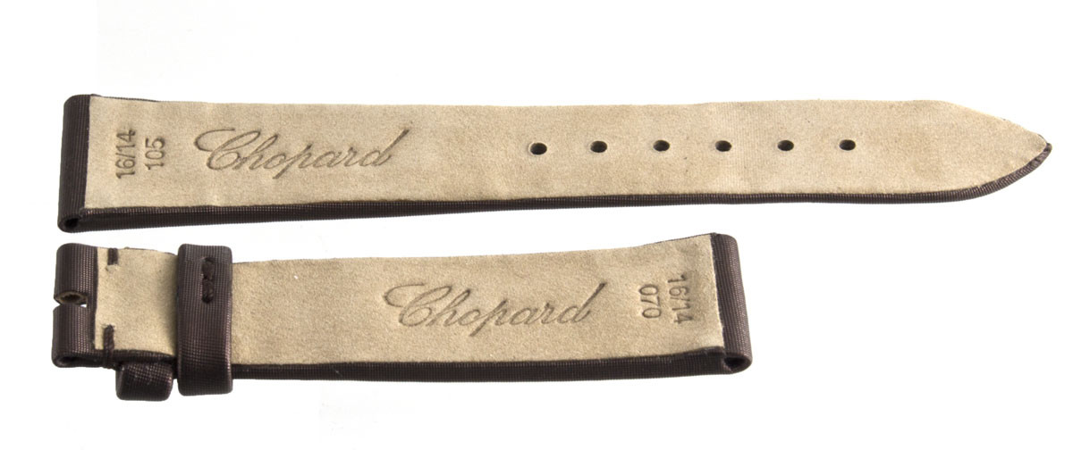 Authentic Chopard 16MM Grosgrain Satin Silky Watch Strap Band Dark Brown Chopard Wristwatch Bands for sale - eBay main image 3